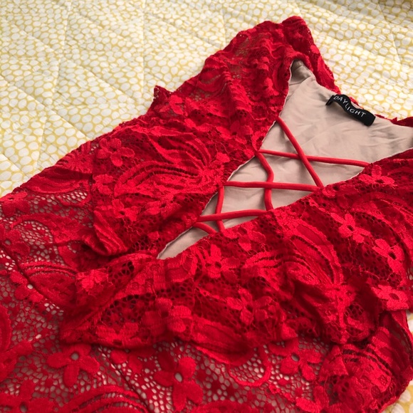RED HOT DRESS! small lace tight 🔥 - Picture 3 of 11